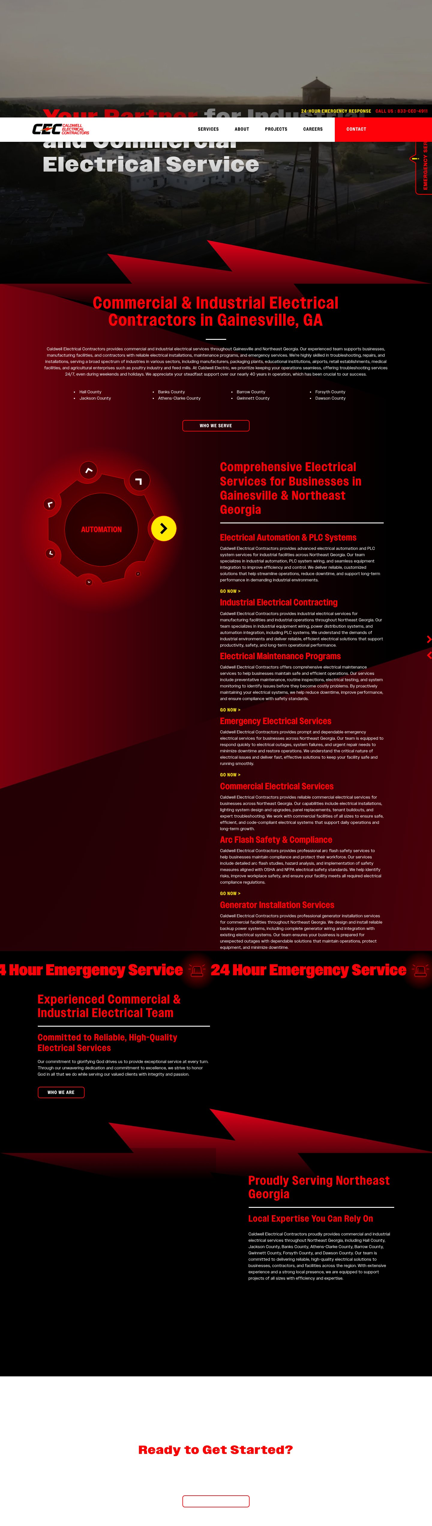 Caldwell Electrical Contractors website capture