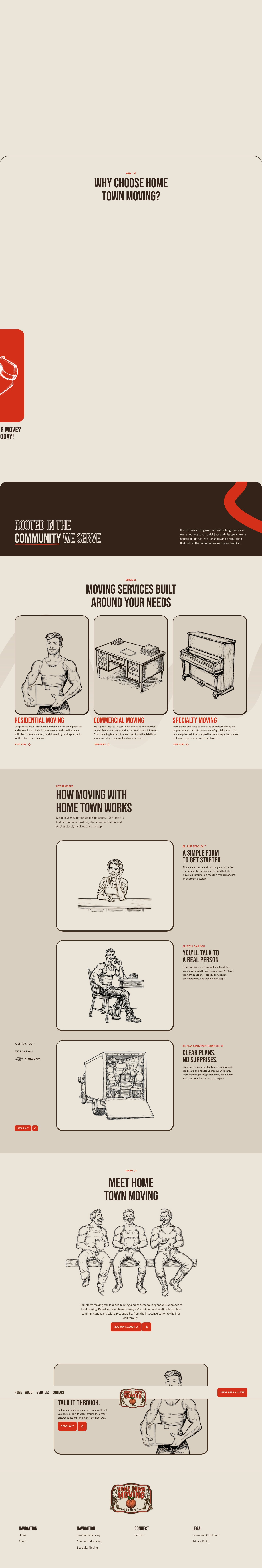 Home Town Moving website capture