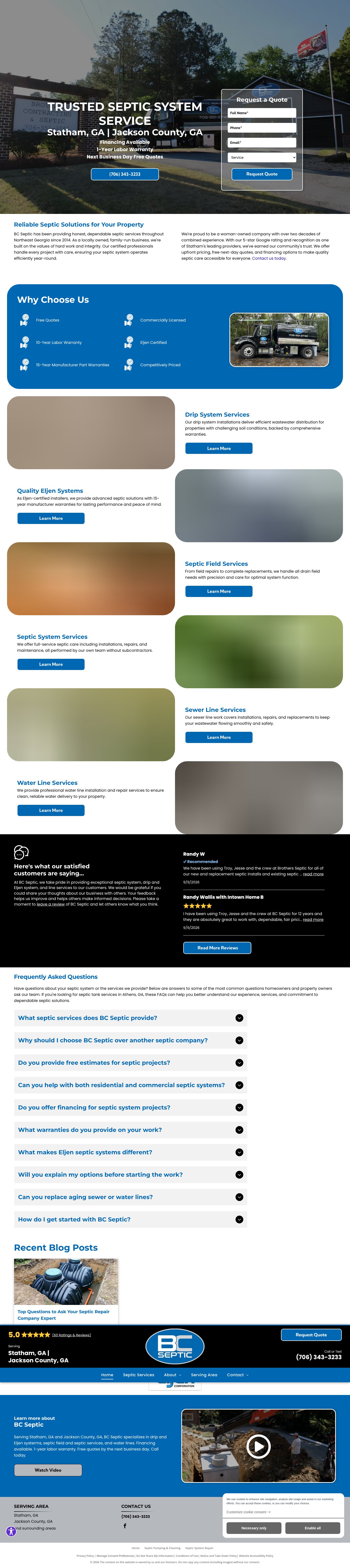 BC Septic website capture
